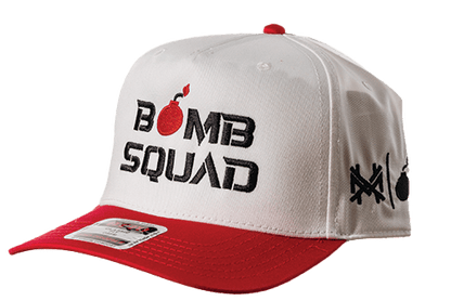 BOMB SQUAD RED & WHITE SNAPBACK - Bomber Eyewear - BH4_WHT/RED