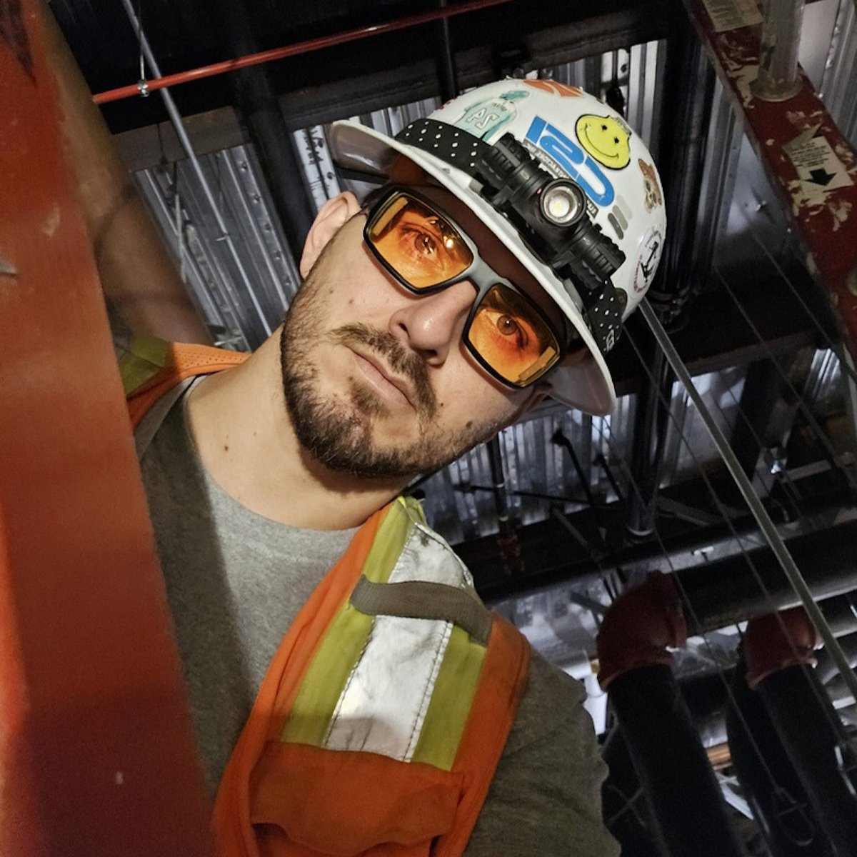 BOOGIE Safety - Photochromic Fire Red Orange Mirror - Safety Glasses - Bomber Eyewear - BG201OR