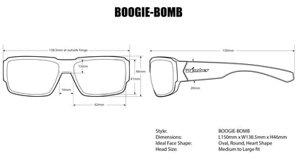 BOOGIE Safety - Photochromic Fire Red Orange Mirror - Safety Glasses - Bomber Eyewear - BG201OR
