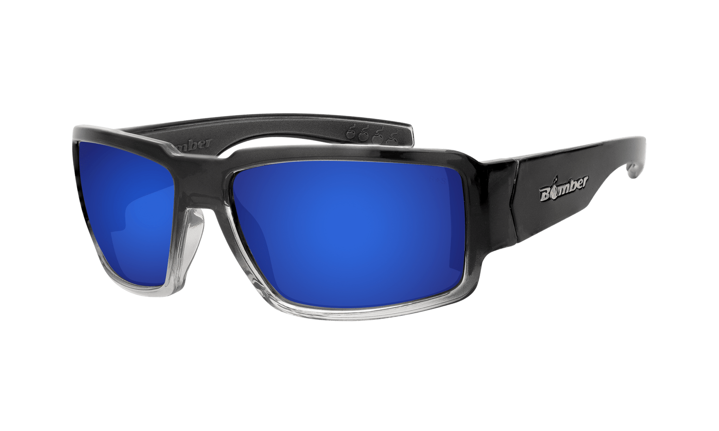 BOOGIE Safety - Polarized Blue Mirror Crystal - Safety Glasses - Bomber Eyewear - BG114BM