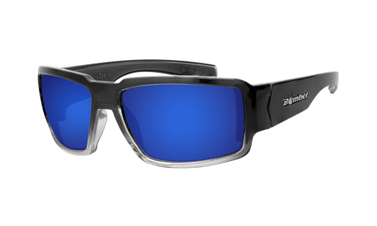 BOOGIE Safety - Polarized Blue Mirror Crystal - Safety Glasses - Bomber Eyewear - BG114BM
