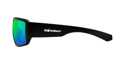 BOOGIE Safety - Polarized Green Mirror Black - Safety Glasses - Bomber Eyewear - BG111GM