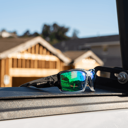 BOOGIE Safety - Polarized Green Mirror Black - Safety Glasses - Bomber Eyewear - BG111GM