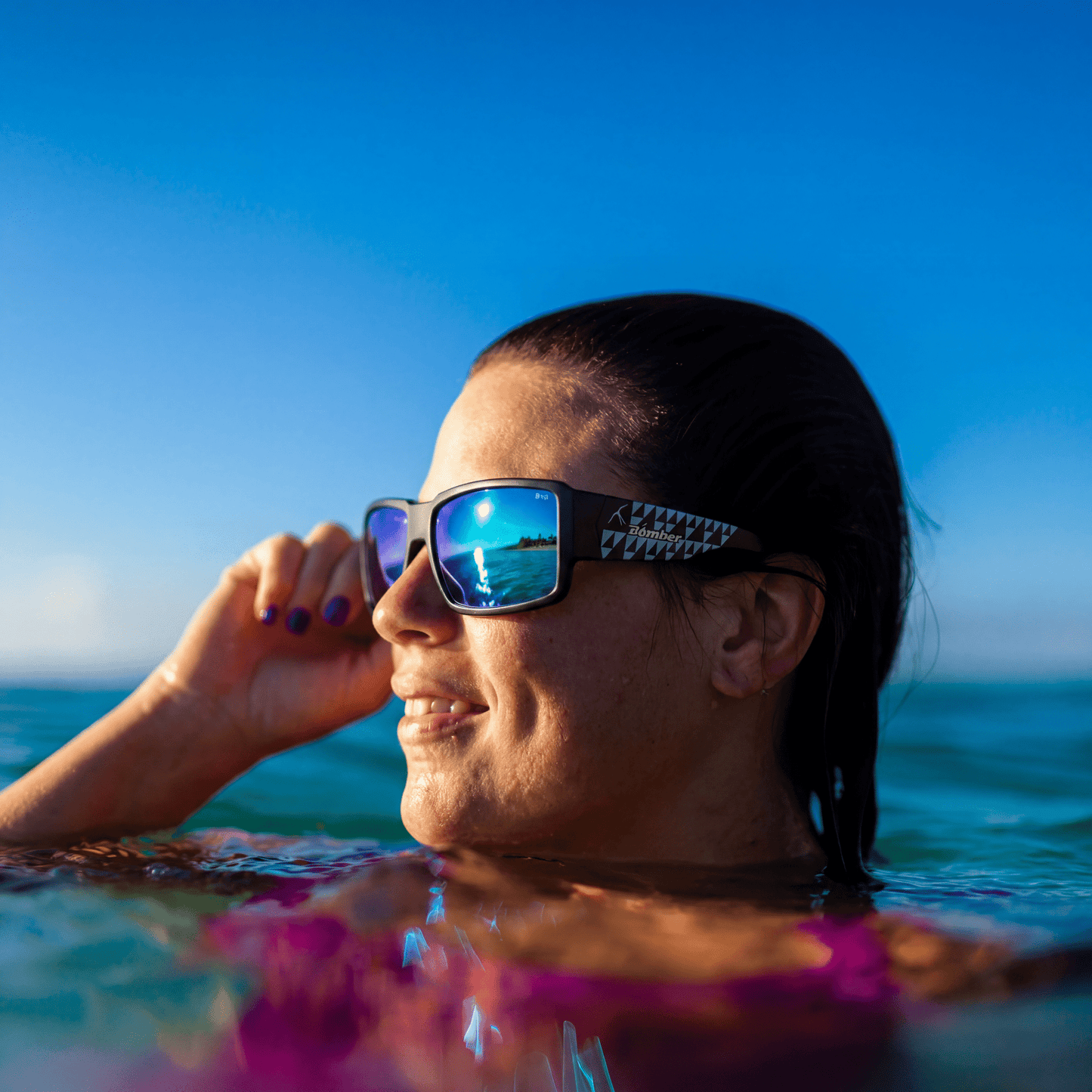 BOOGIE Safety - Polarized Ice Blue Mirror Mana Series - Safety Glasses - Bomber Eyewear - BG111ICEM