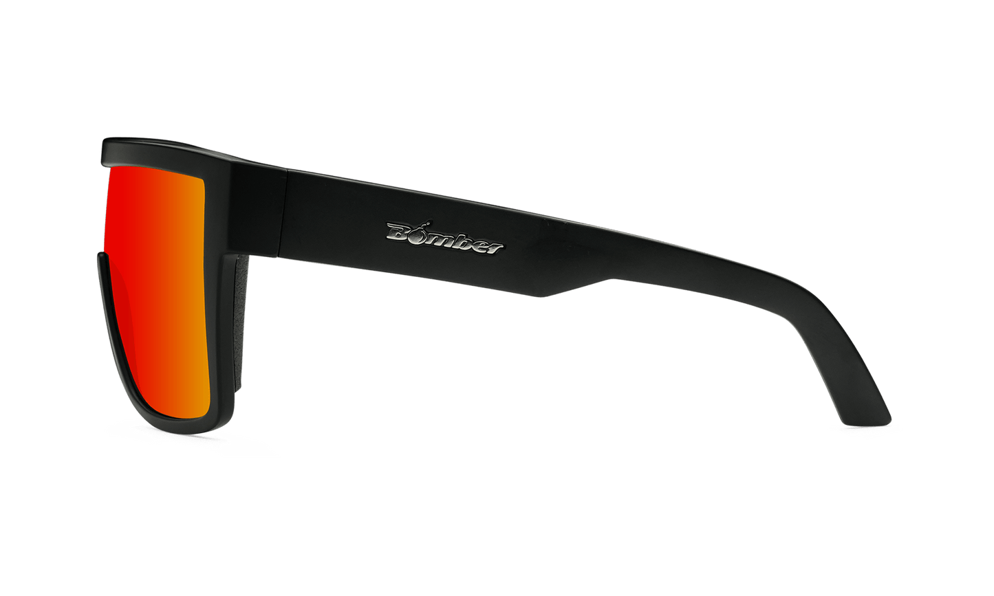 BUZZ Bomb Safety - Fire Red Mirror - Safety Glasses - Bomber Eyewear - BZ103RM