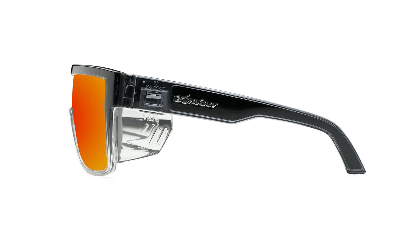 BUZZ Bomb Safety - Fire Red Mirror Crystal - Safety Glasses - Bomber Eyewear - BZ104RM