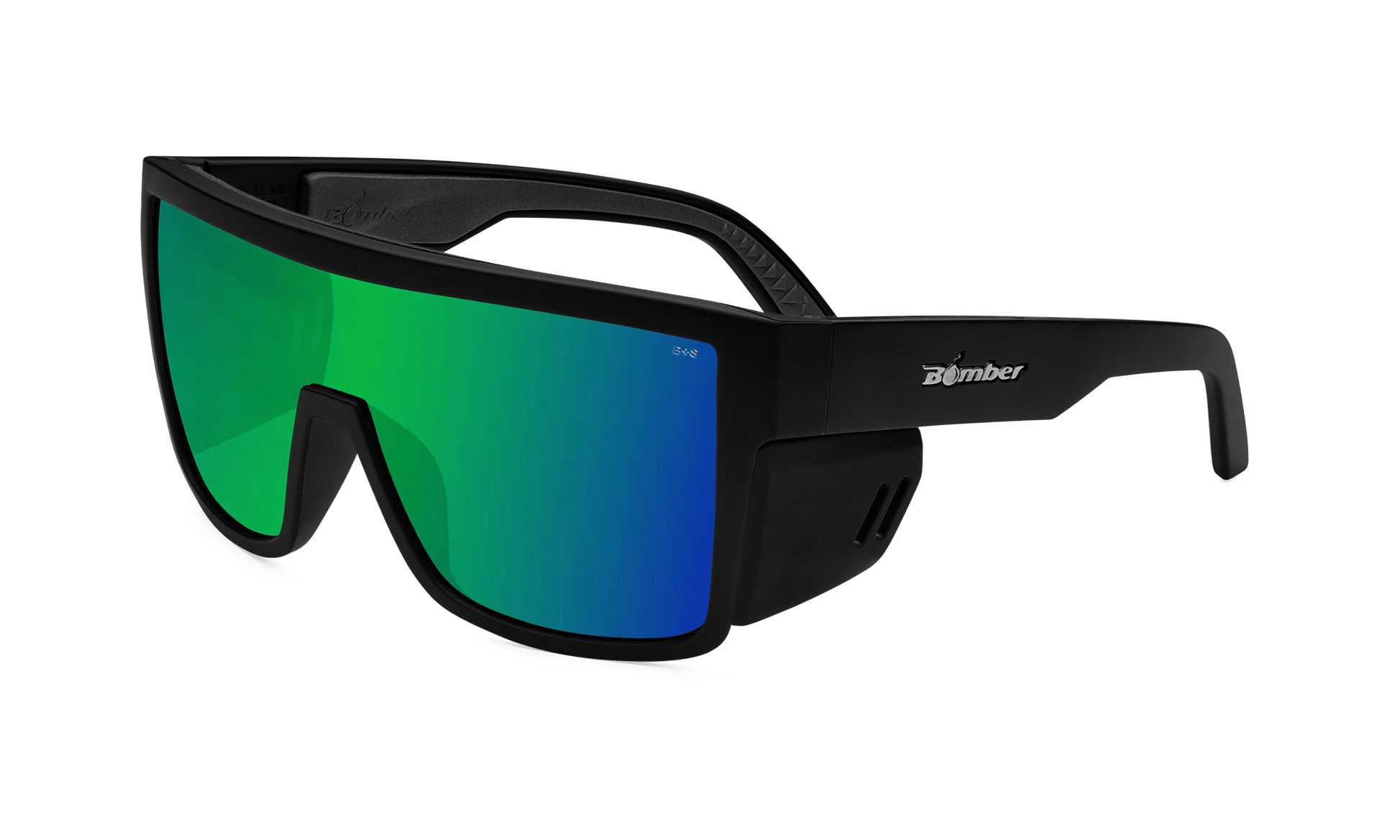 BUZZ Bomb Safety - Green Mirror - Safety Glasses - Bomber Eyewear - BZ103GM
