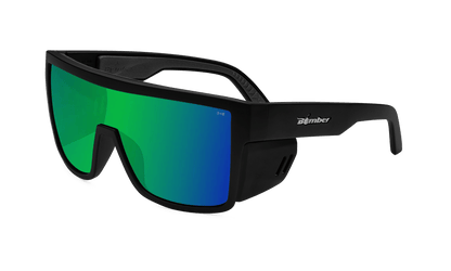 BUZZ Bomb Safety - Green Mirror - Safety Glasses - Bomber Eyewear - BZ103GM