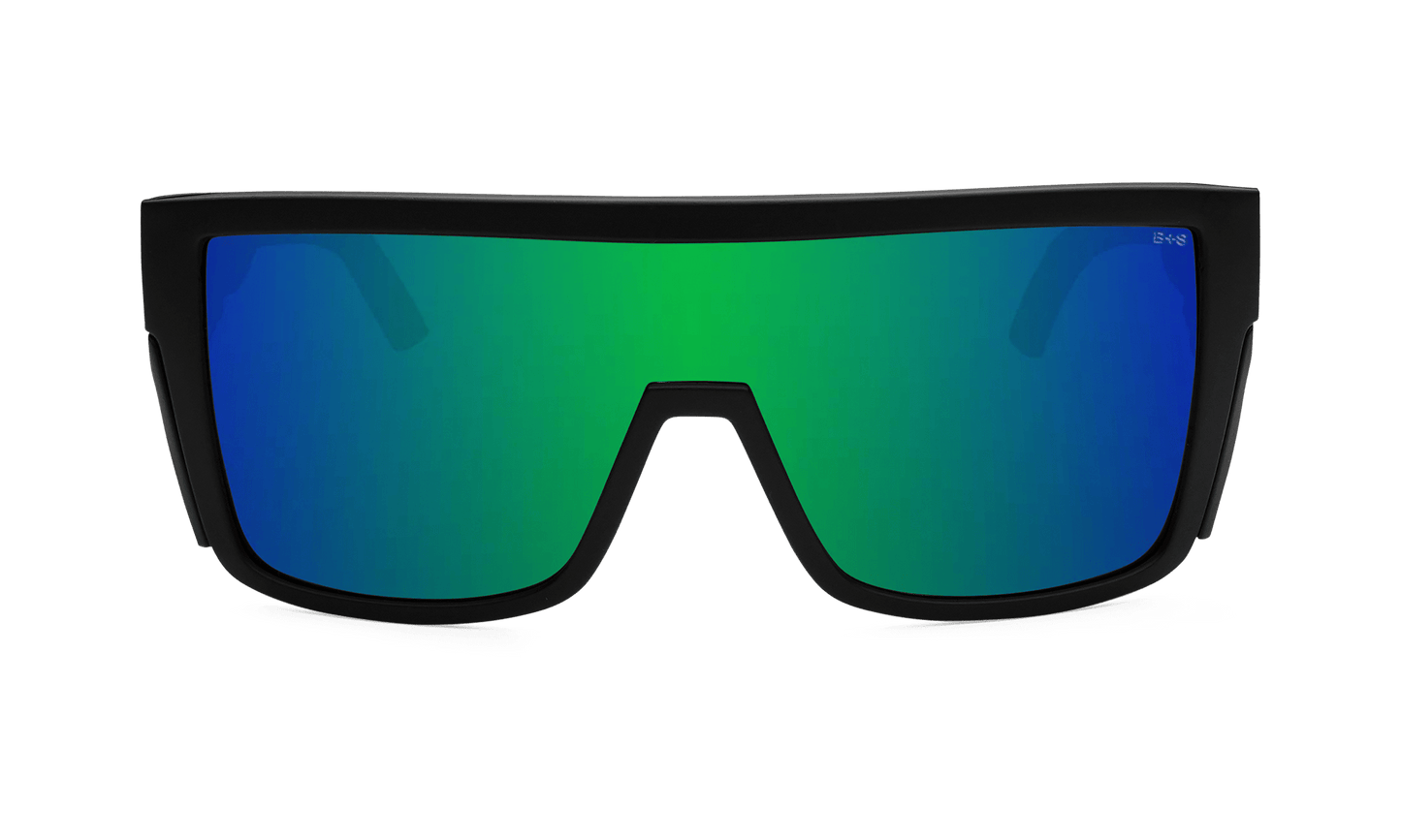 BUZZ Bomb Safety - Green Mirror - Safety Glasses - Bomber Eyewear - BZ103GM