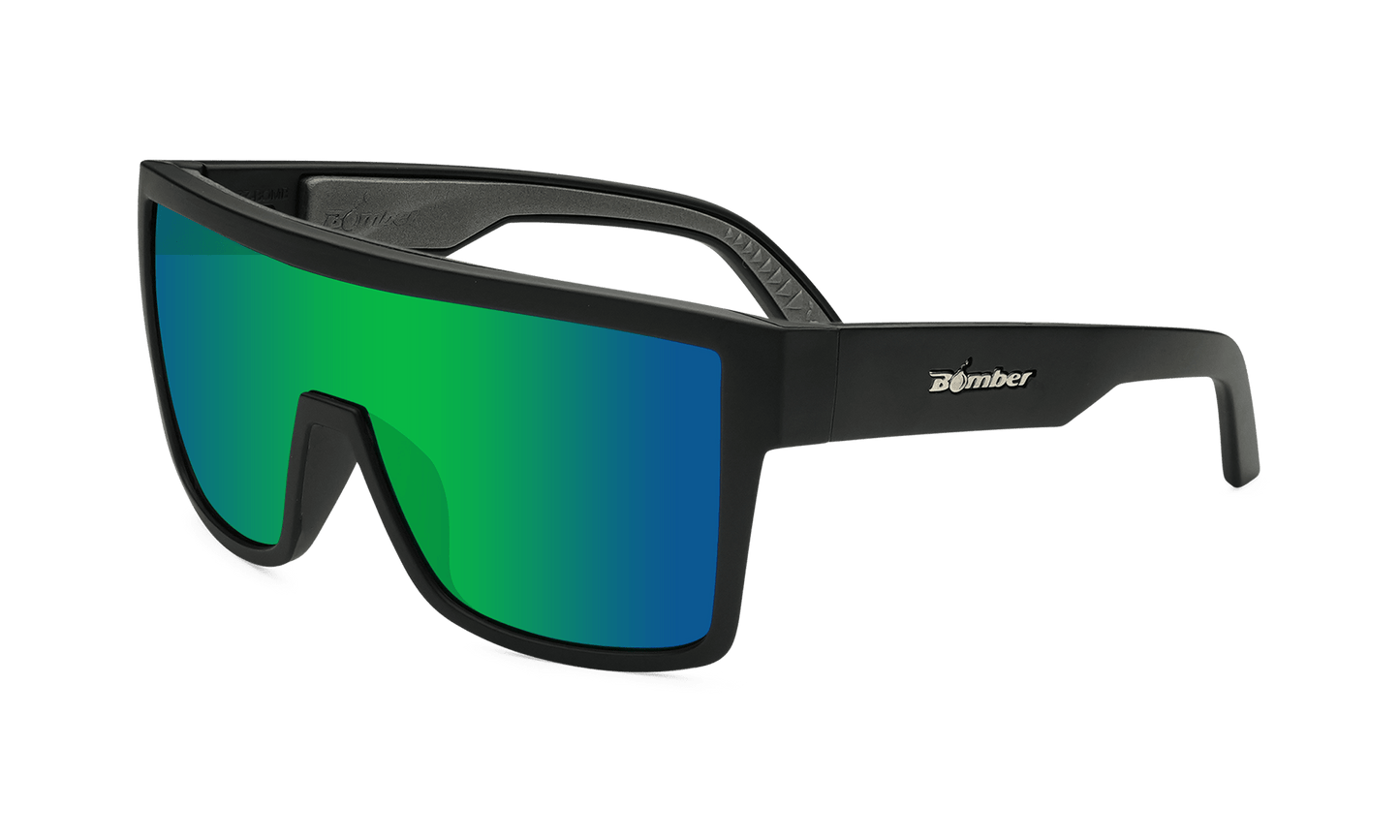BUZZ Bomb Safety - Green Mirror - Safety Glasses - Bomber Eyewear - BZ103GM
