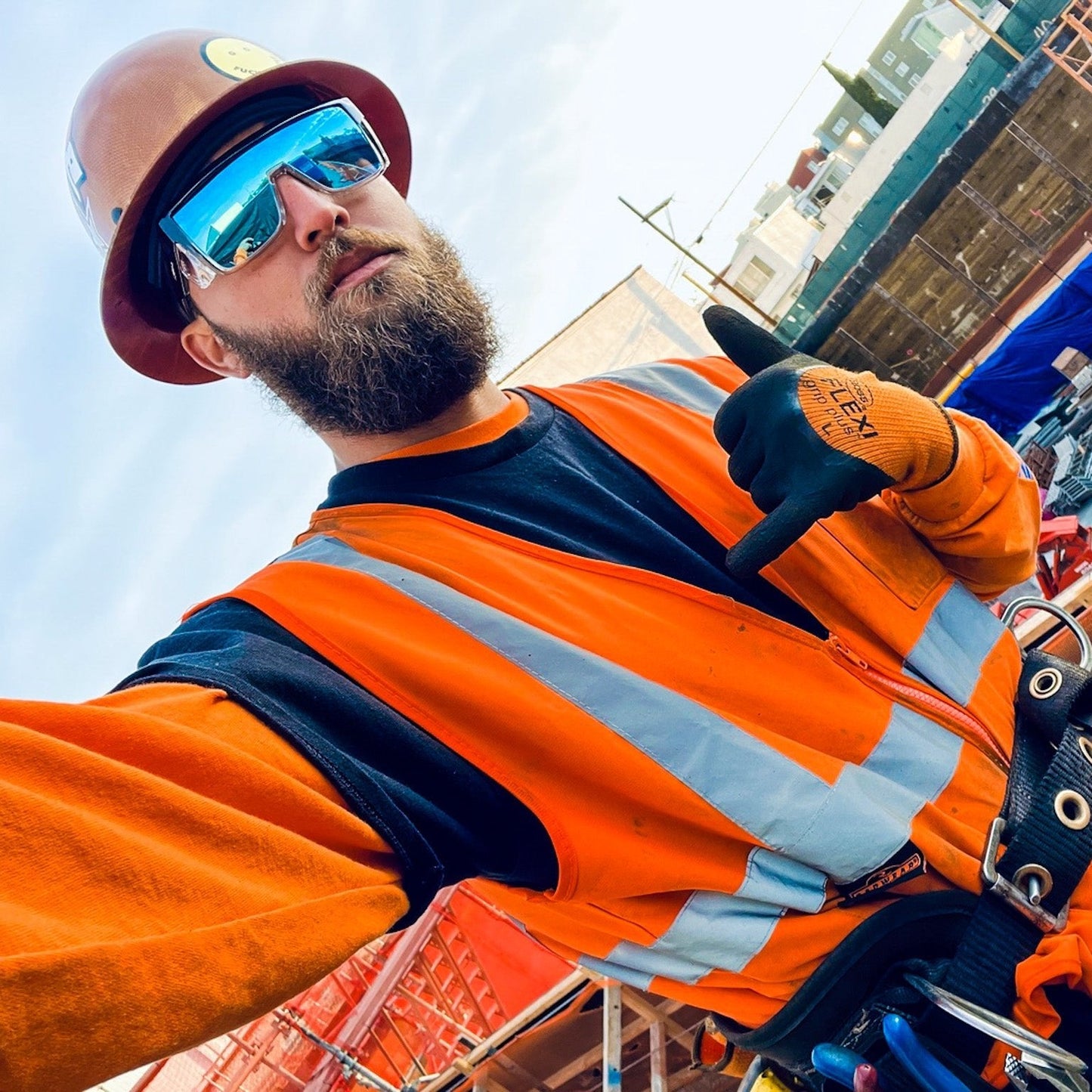 BUZZ Bomb Safety - Ice Blue Mirror Crystal - Safety Glasses - Bomber Eyewear - BZ104ICE