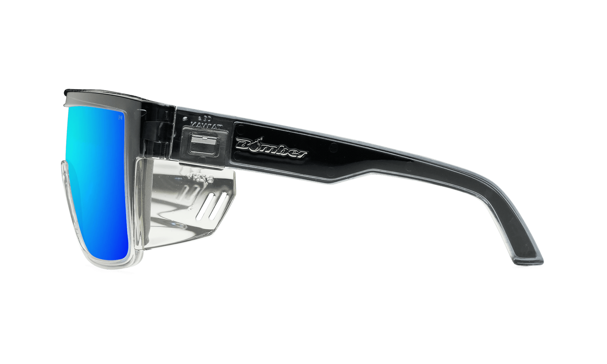 BUZZ Bomb Safety - Ice Blue Mirror Crystal - Safety Glasses - Bomber Eyewear - BZ104ICE