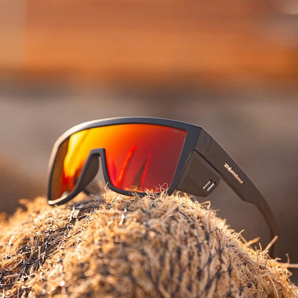 BUZZ Bomb Safety - Photochromic Fire Red Orange Mirror - Safety Glasses - Bomber Eyewear - BZ201OR