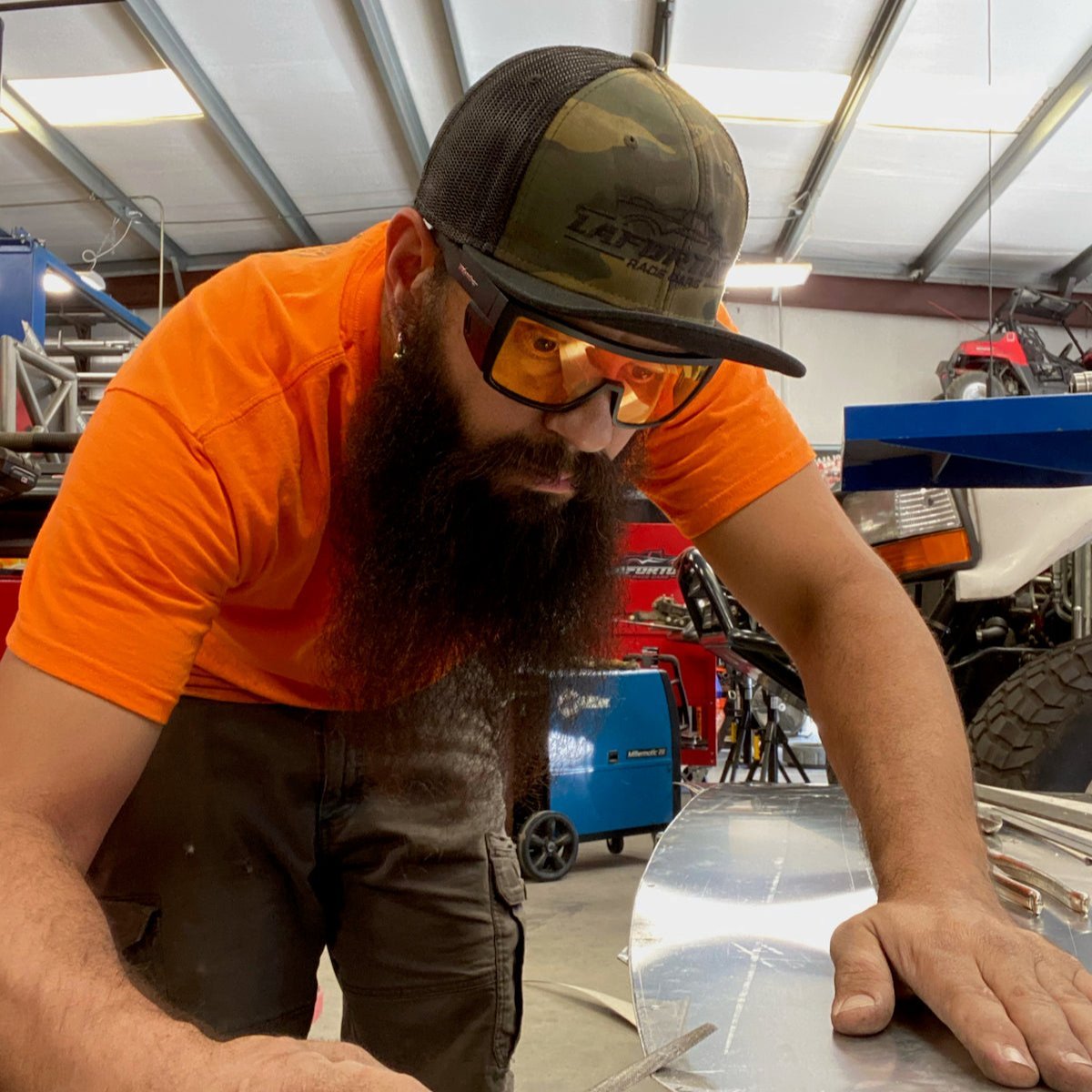 BUZZ Bomb Safety - Photochromic Fire Red Orange Mirror - Safety Glasses - Bomber Eyewear - BZ201OR