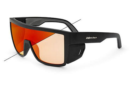 BUZZ Bomb Safety - Photochromic Fire Red Orange Mirror - Safety Glasses - Bomber Eyewear - BZ201OR