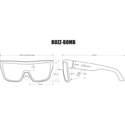 BUZZ Bomb Safety - Photochromic Fire Red Orange Mirror - Safety Glasses - Bomber Eyewear - BZ201OR
