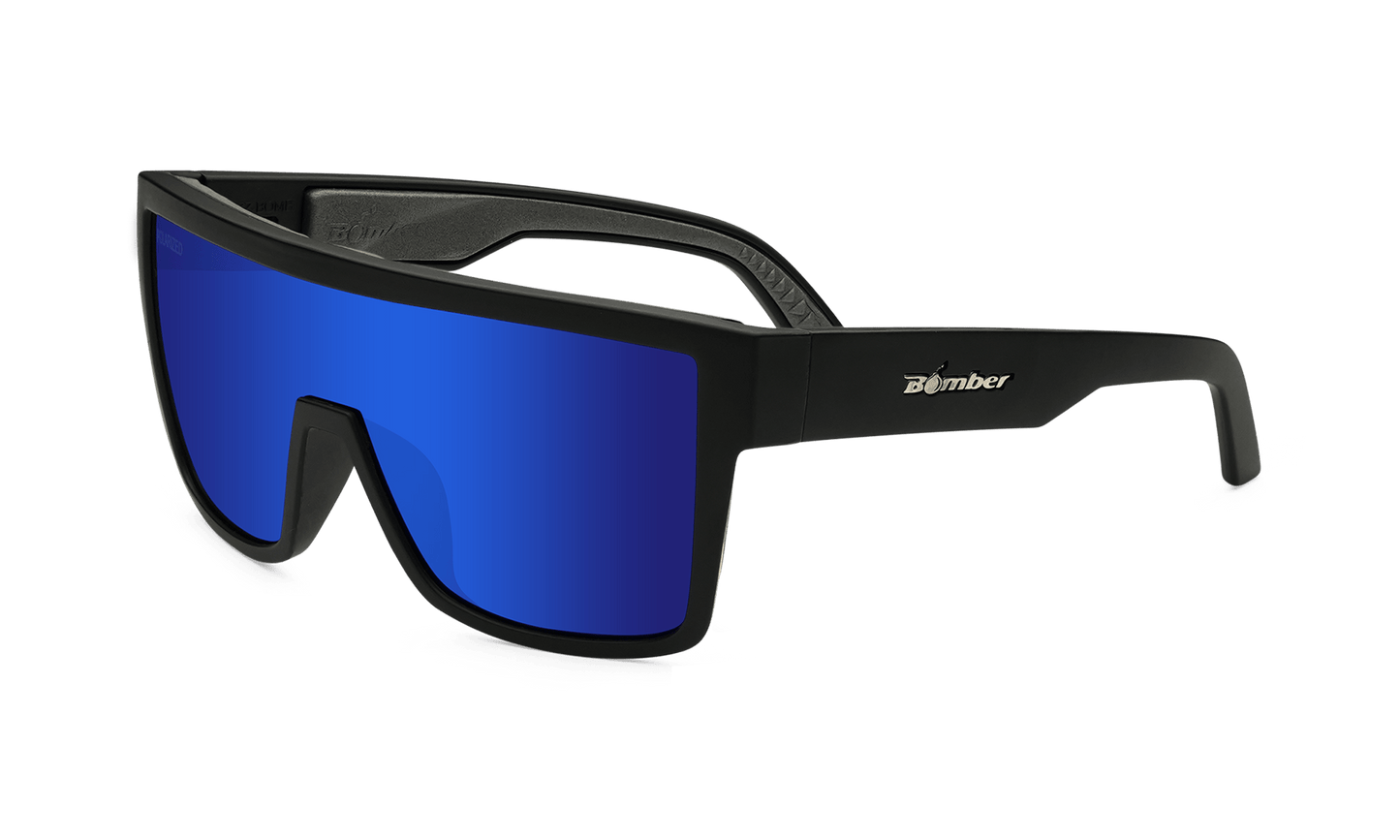 BUZZ Bomb Safety - Polarized Blue Mirror - Safety Glasses - Bomber Eyewear - BZ111BM