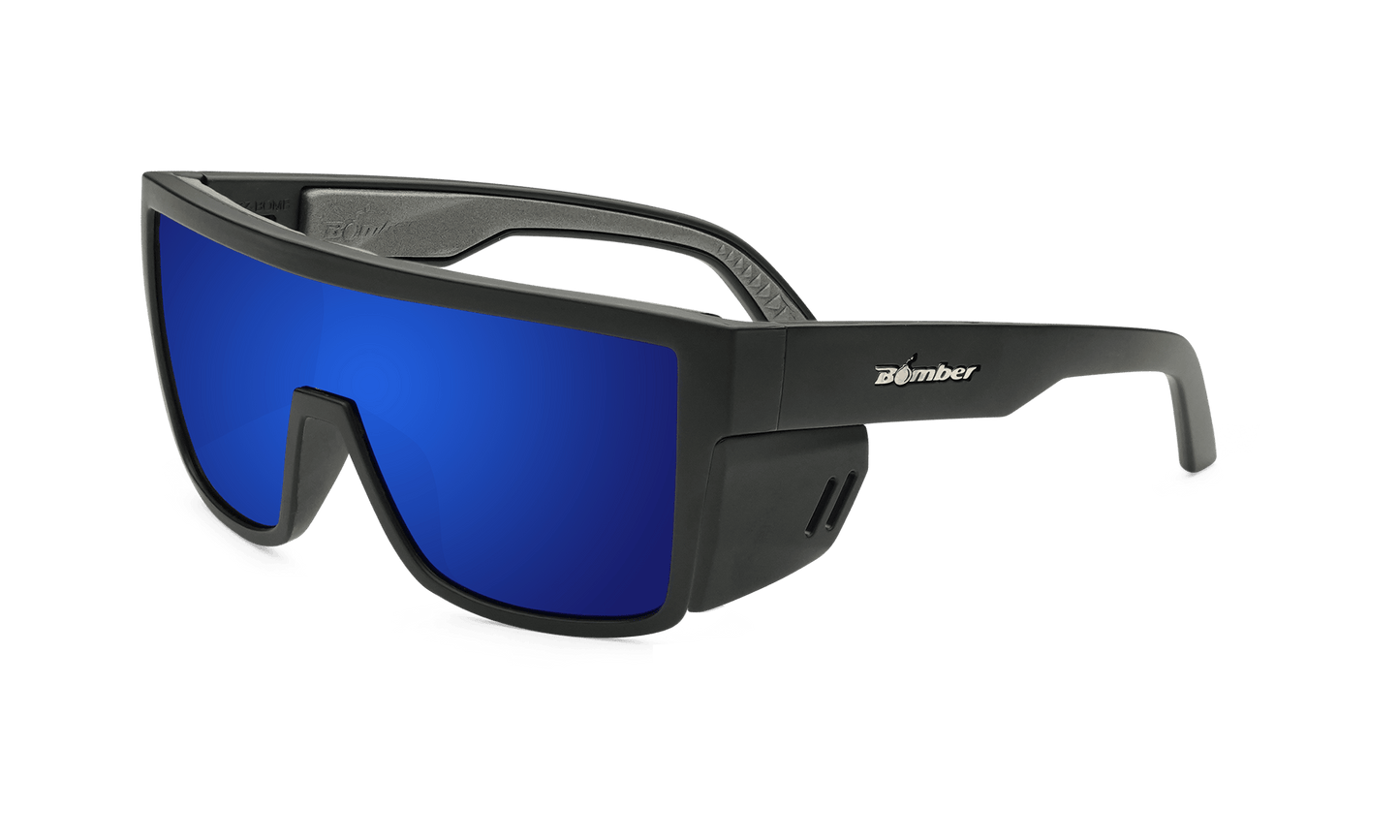 BUZZ Bomb Safety - Polarized Blue Mirror - Safety Glasses - Bomber Eyewear - BZ111BM