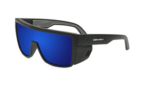 bollinger 720 ×2本　mens Flat Top Mirrored Blue Visor Sunglasses | Bomber Eyewear