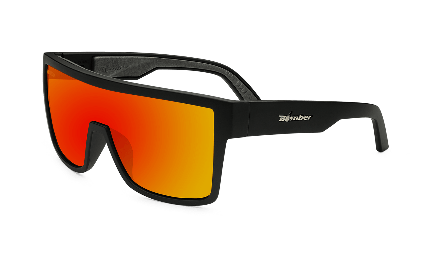 BUZZ Bomb Safety - Polarized Fire Red Mirror - Safety Glasses - Bomber Eyewear - BZ111RM