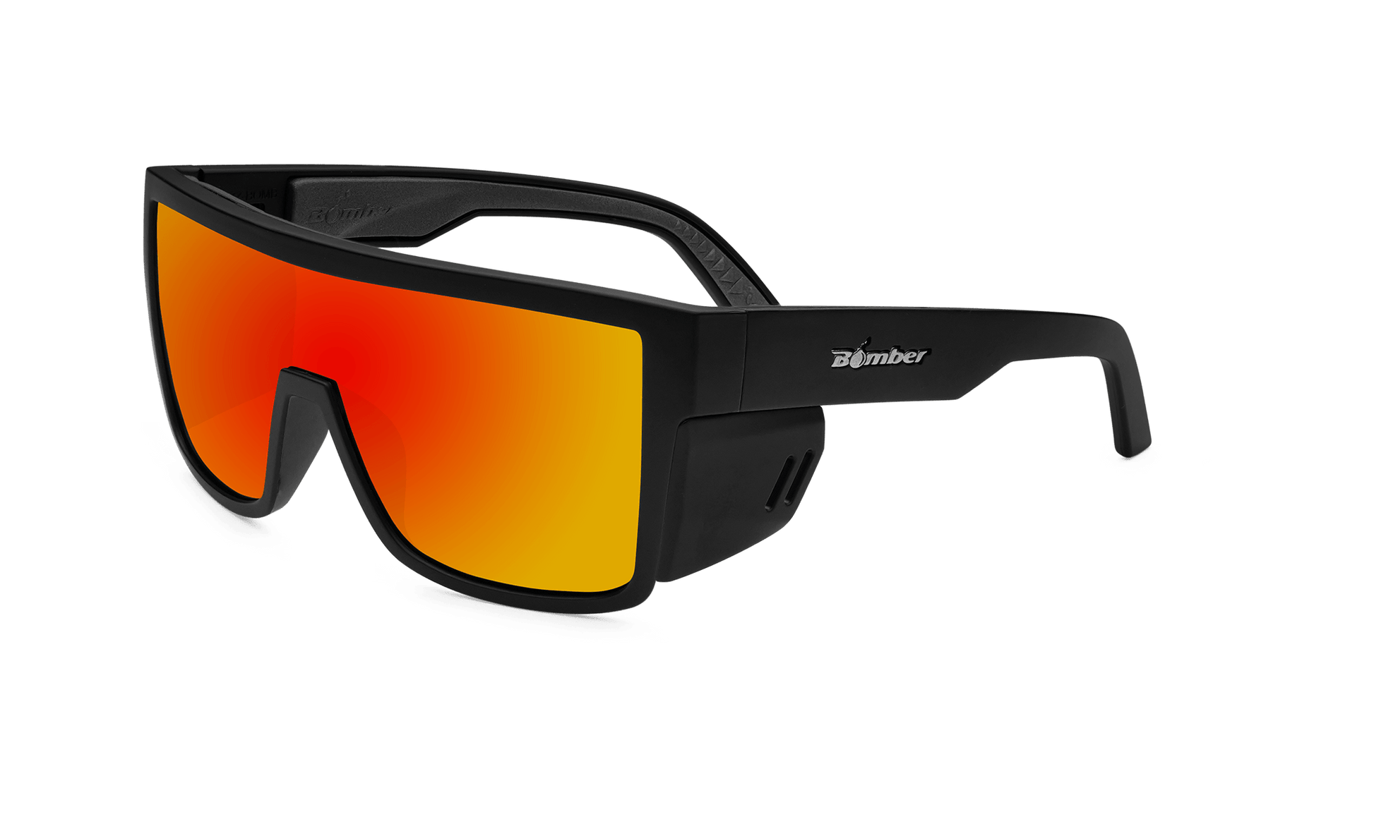 BUZZ Bomb Safety - Polarized Fire Red Mirror - Safety Glasses - Bomber Eyewear - BZ111RM