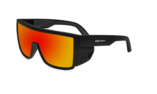 BUZZ Bomb Safety - Polarized Fire Red Mirror - Safety Glasses - Bomber Eyewear - BZ111RM