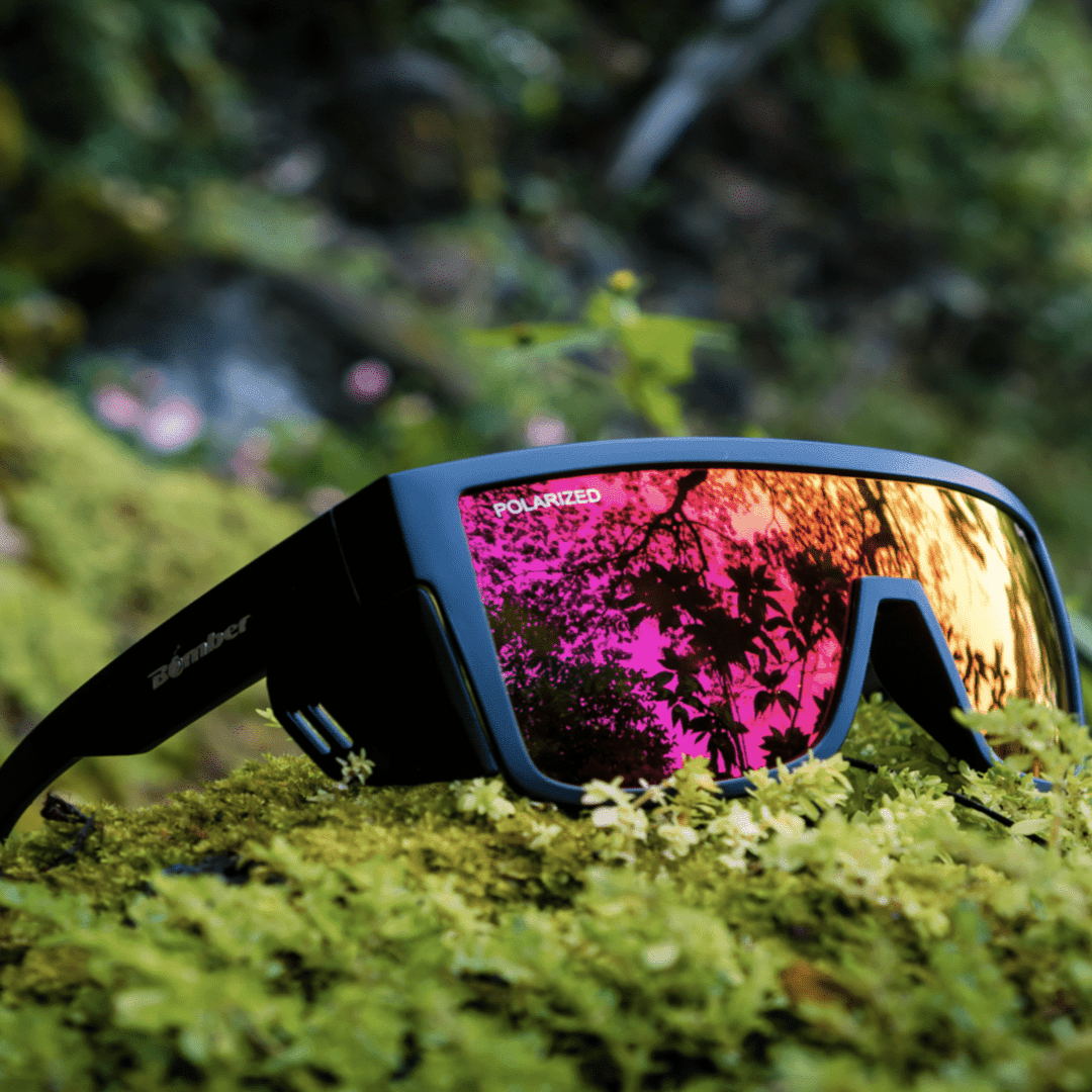 BUZZ Bomb Safety - Polarized Fire Red Mirror - Safety Glasses - Bomber Eyewear - BZ111RM