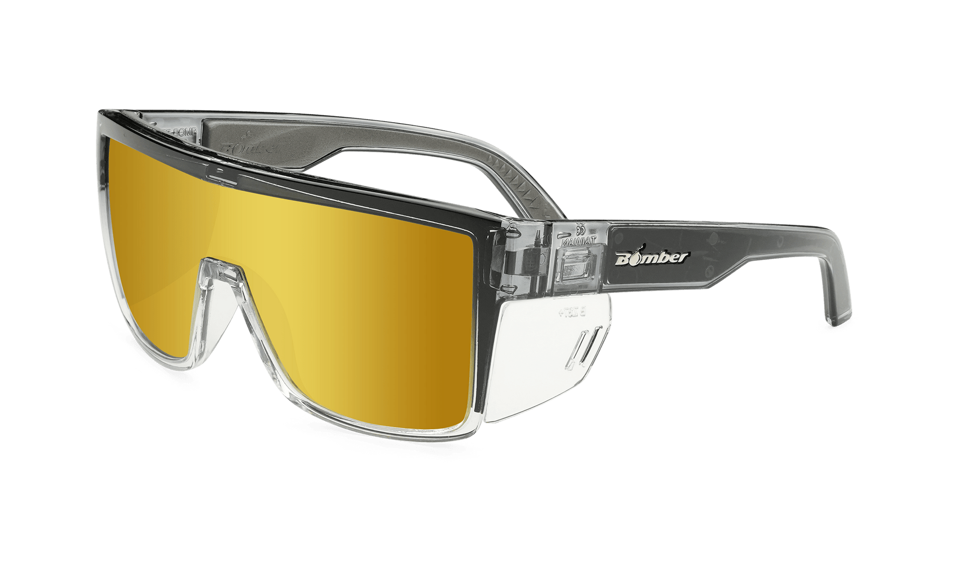 BUZZ Bomb Safety - Polarized Gold Mirror Crystal - Safety Glasses - Bomber Eyewear - BZ114GLD