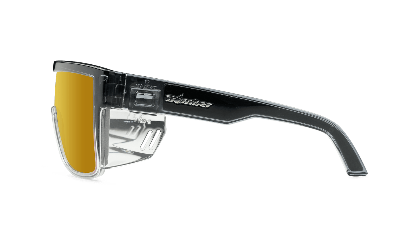 BUZZ Bomb Safety - Polarized Gold Mirror Crystal - Safety Glasses - Bomber Eyewear - BZ114GLD