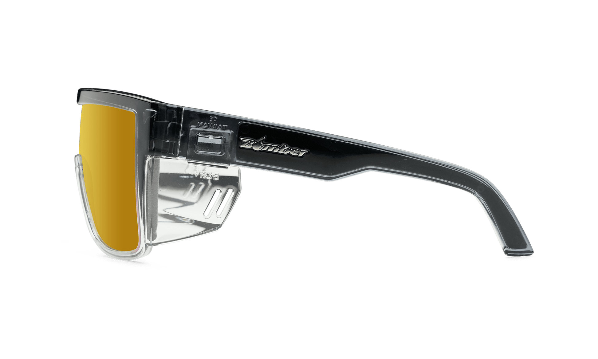 BUZZ Bomb Safety - Polarized Gold Mirror Crystal - Safety Glasses - Bomber Eyewear - BZ114GLD