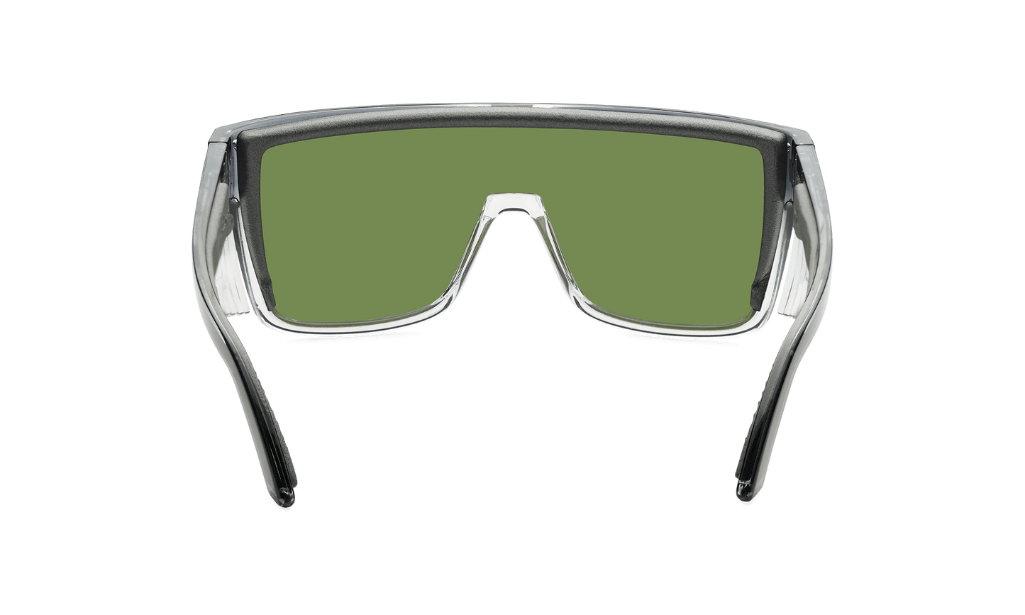 BUZZ Bomb Safety - Polarized Green Mirror Crystal - Safety Glasses - Bomber Eyewear - BZ114GM