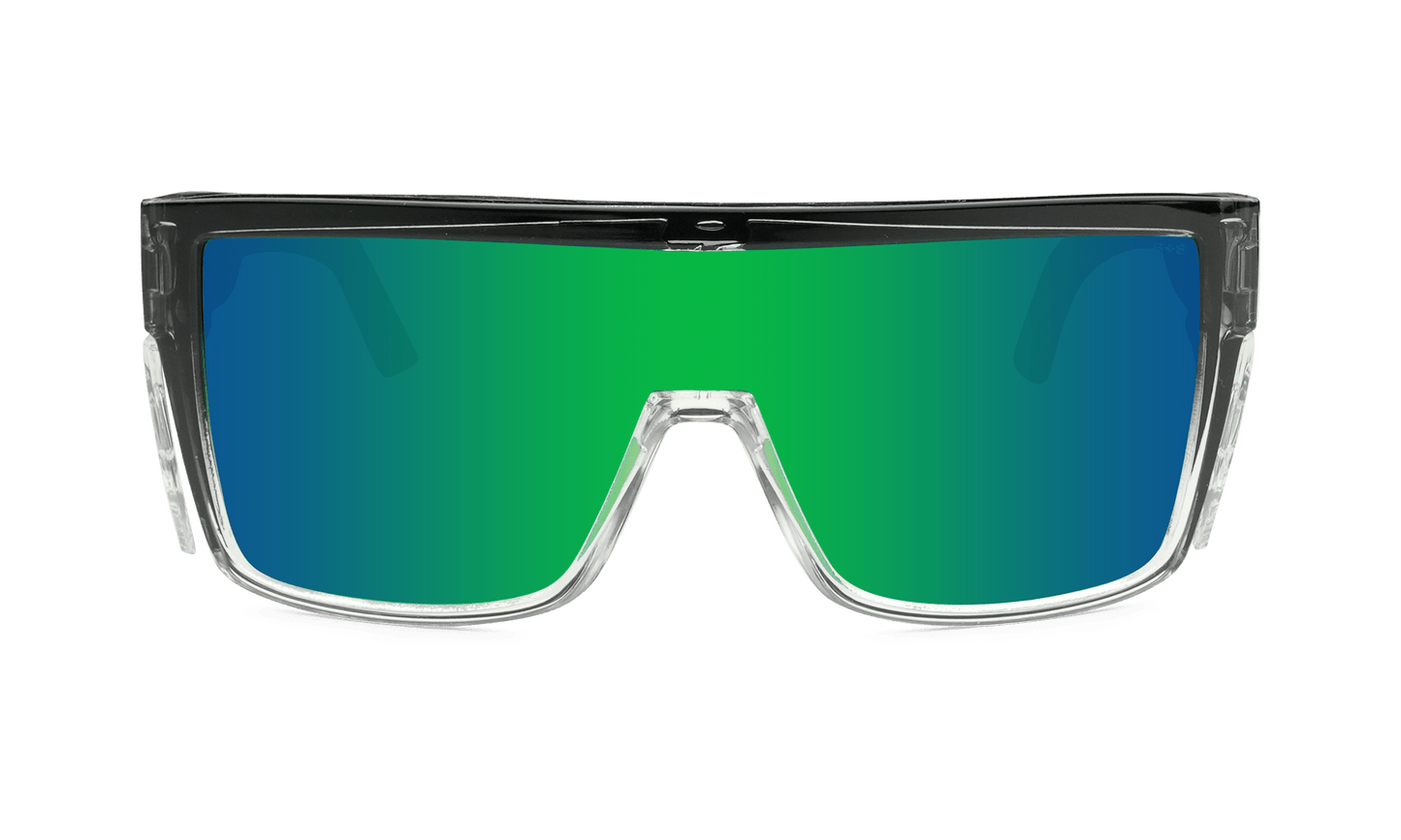 BUZZ Bomb Safety - Polarized Green Mirror Crystal - Safety Glasses - Bomber Eyewear - BZ114GM