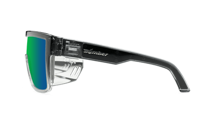 BUZZ Bomb Safety - Polarized Green Mirror Crystal - Safety Glasses - Bomber Eyewear - BZ114GM