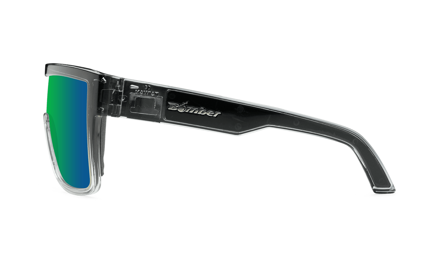 BUZZ Bomb Safety - Polarized Green Mirror Crystal - Safety Glasses - Bomber Eyewear - BZ114GM