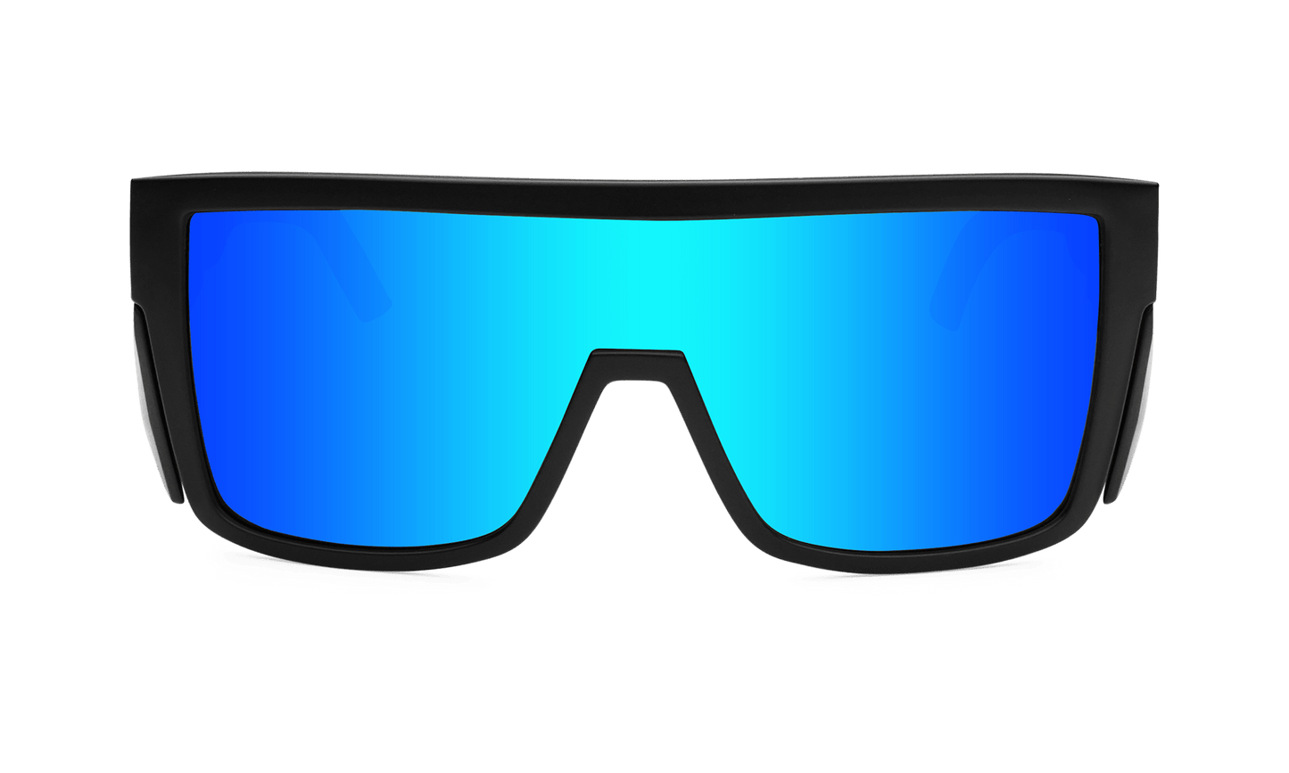 BUZZ Bomb Safety - Polarized Ice Blue Mirror Black - Safety Glasses - Bomber Eyewear - BZ111ICE