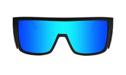 BUZZ Bomb Safety - Polarized Ice Blue Mirror Black - Safety Glasses - Bomber Eyewear - BZ111ICE