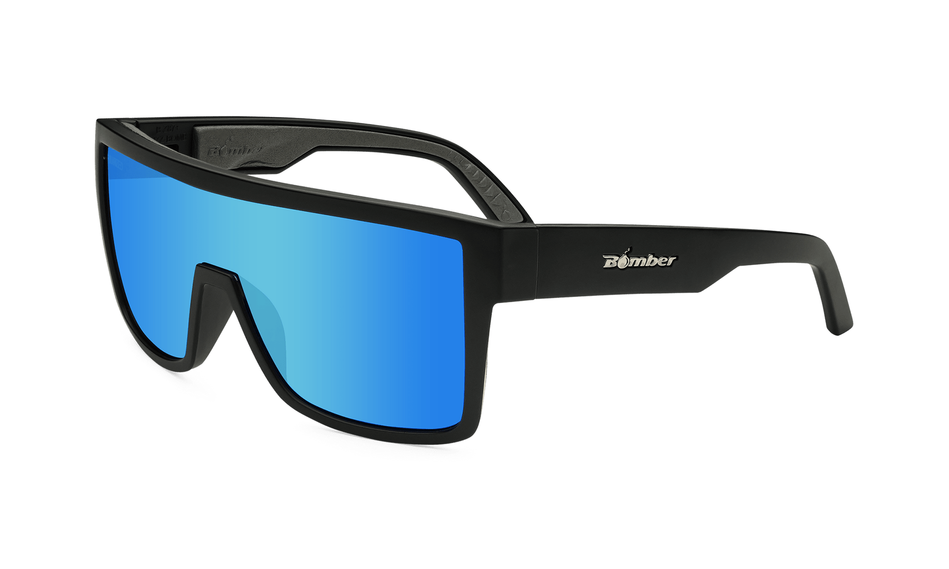 BUZZ Bomb Safety - Polarized Ice Blue Mirror Black - Bomber Eyewear - BZ111ICE