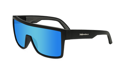 BUZZ Bomb Safety - Polarized Ice Blue Mirror Black - Bomber Eyewear - BZ111ICE