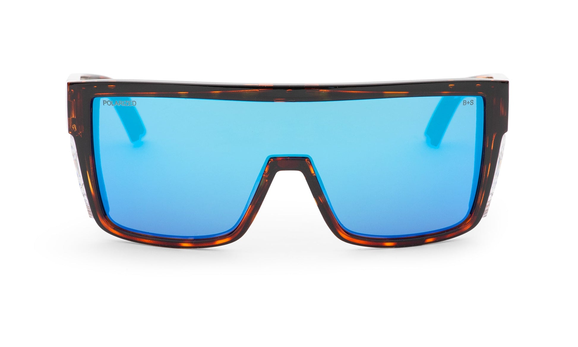 BUZZ Bomb Safety - Polarized Ice Blue Mirror Tortoise - Safety Glasses - Bomber Eyewear - BZ112ICE