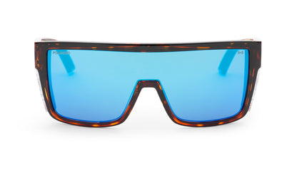BUZZ Bomb Safety - Polarized Ice Blue Mirror Tortoise - Safety Glasses - Bomber Eyewear - BZ112ICE