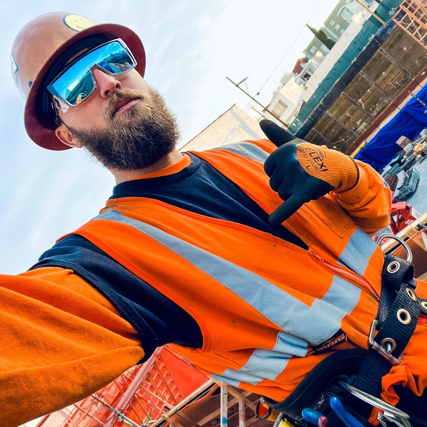 BUZZ Bomb Safety - Polarized Ice Mirror Crystal - Safety Glasses - Bomber Eyewear - BZ114ICE