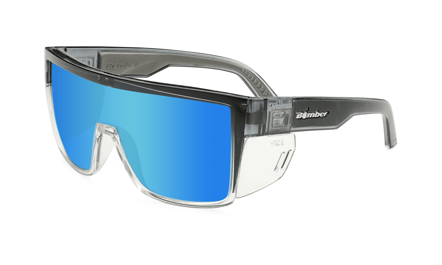 BUZZ Bomb Safety - Polarized Ice Mirror Crystal - Safety Glasses - Bomber Eyewear - BZ114ICE