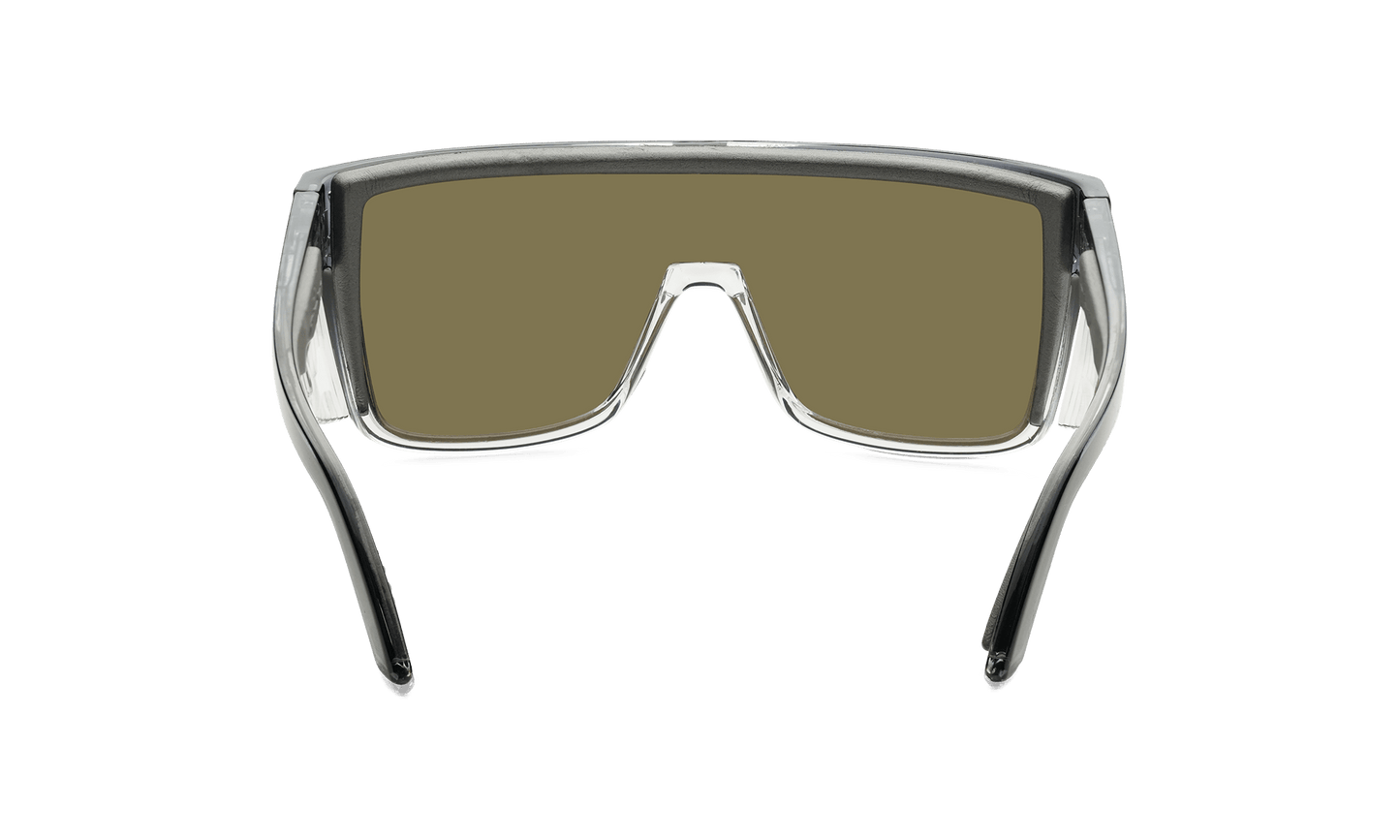 BUZZ Bomb Safety - Polarized Rose Gold Mirror Crystal - Safety Glasses - Bomber Eyewear - BZ114PM