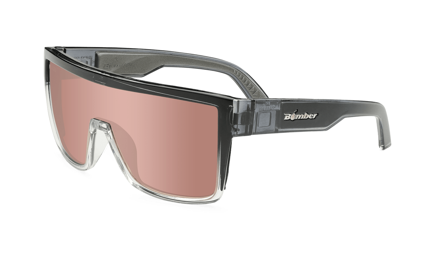 BUZZ Bomb Safety - Polarized Rose Gold Mirror Crystal - Safety Glasses - Bomber Eyewear - BZ114PM