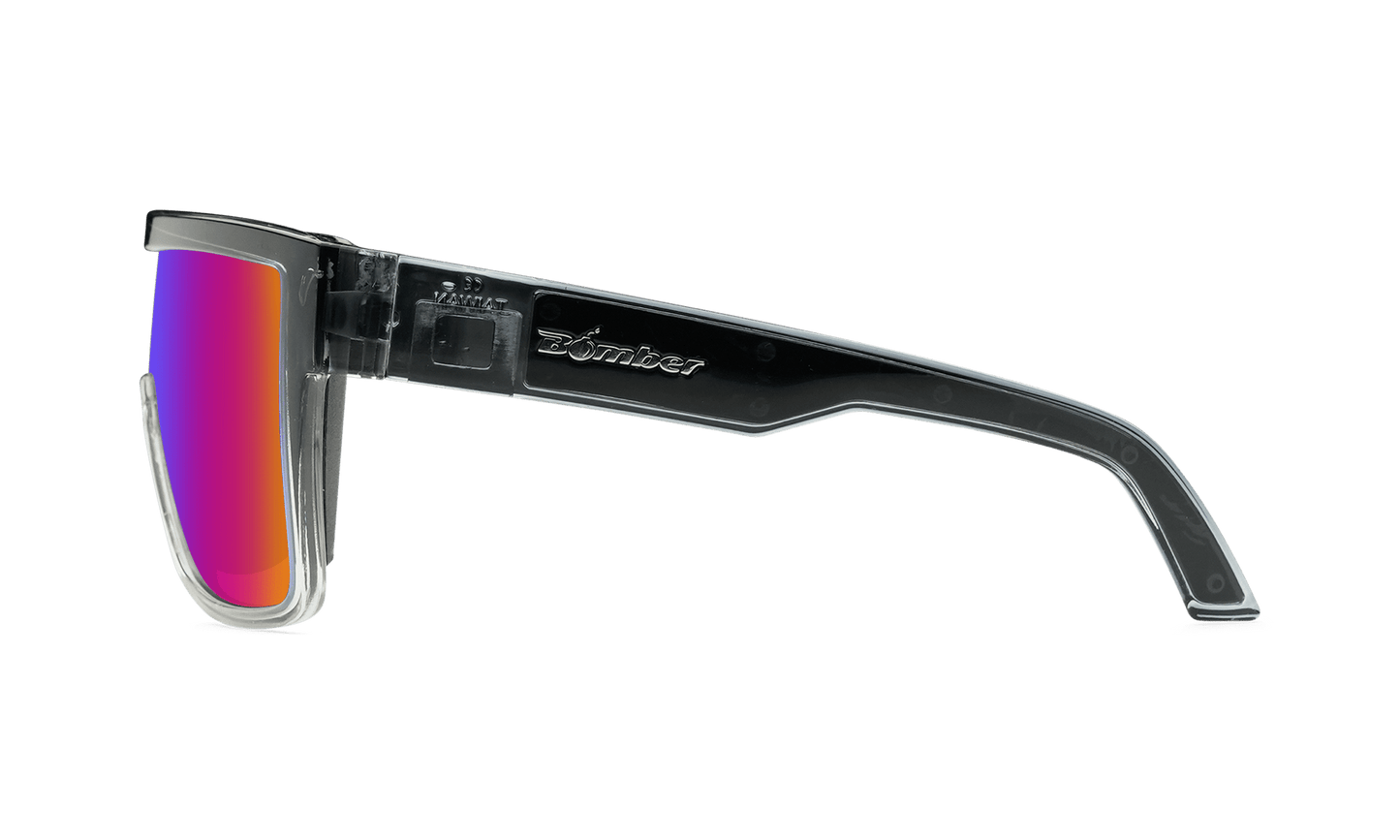 BUZZ Bomb Safety - Polarized Sunset Revo Pink Mirror Crystal - Safety Glasses - Bomber Eyewear - BZ114PNK