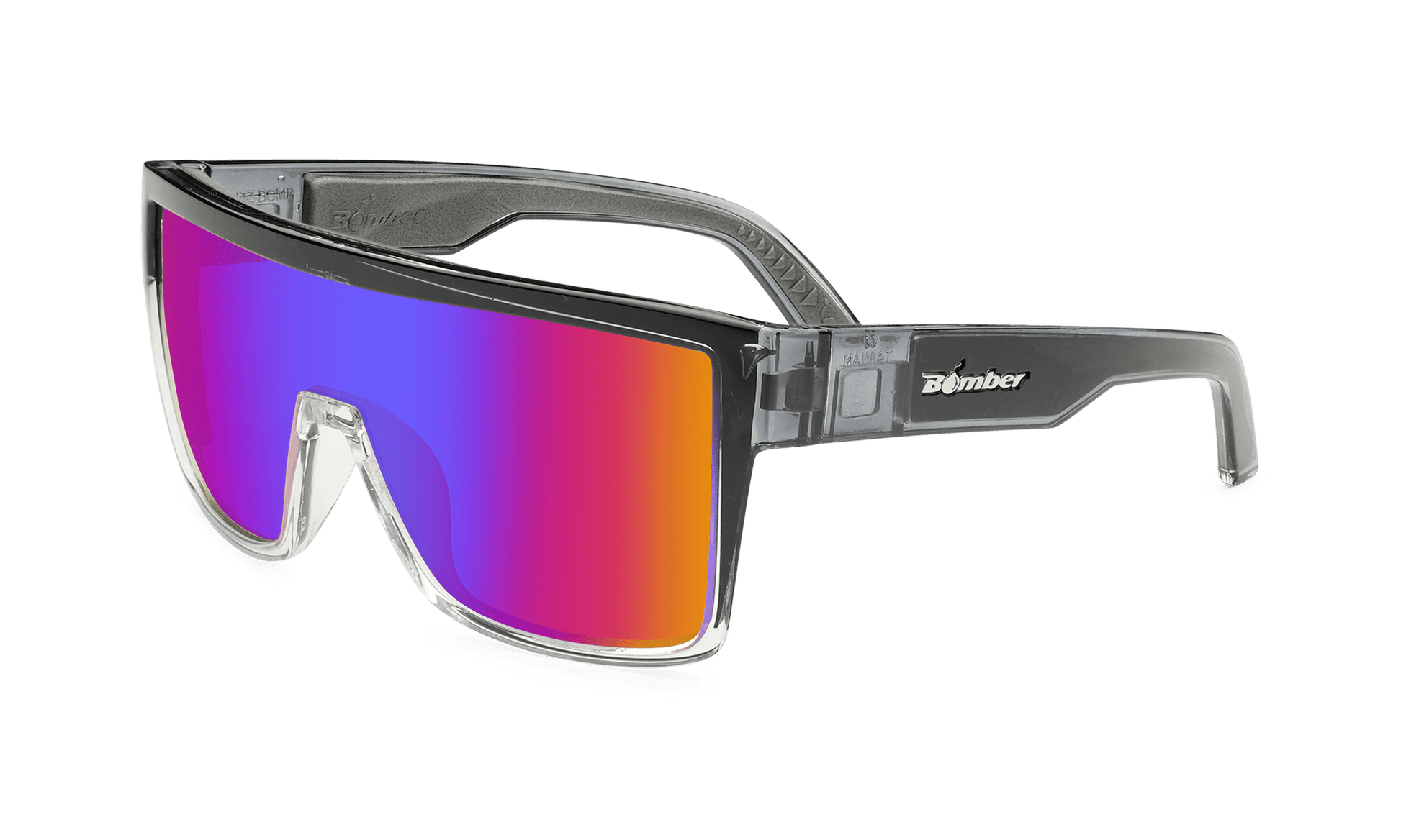 BUZZ Bomb Safety - Polarized Sunset Revo Pink Mirror Crystal - Safety Glasses - Bomber Eyewear - BZ114PNK