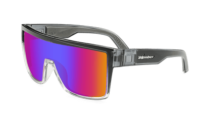 BUZZ Bomb Safety - Polarized Sunset Revo Pink Mirror Crystal - Safety Glasses - Bomber Eyewear - BZ114PNK