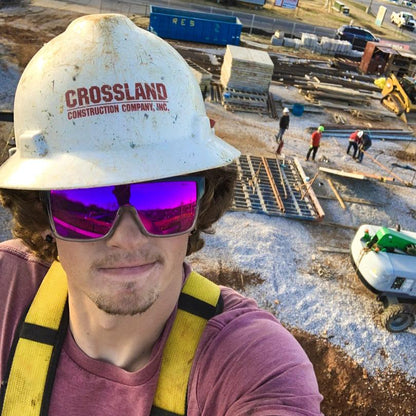 BUZZ Bomb Safety - Polarized Sunset Revo Pink Mirror Crystal - Safety Glasses - Bomber Eyewear - BZ114PNK