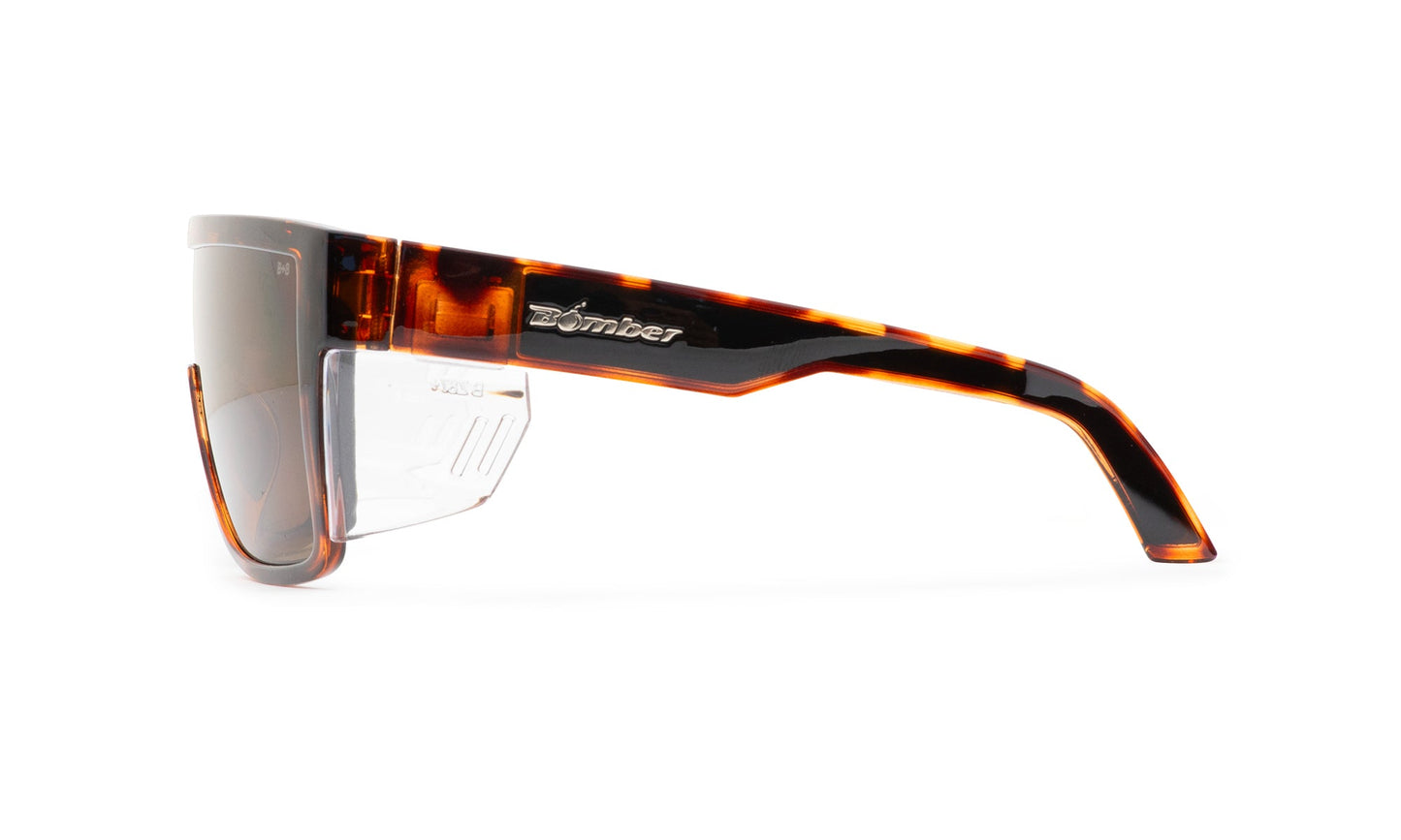 BUZZ Bomb Safety - Polarized Tortoise - Safety Glasses - Bomber Eyewear - BZ112