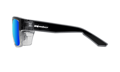 CLUTCH Safety - Ice Blue Mirror Crystal (Grande Available) - Safety Glasses - Bomber Eyewear - CL104ICE